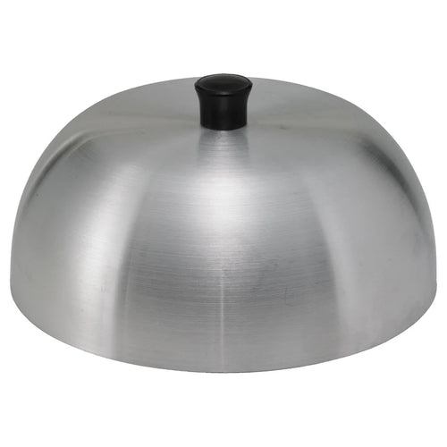 Winco AHC-6 6" Round Aluminum Dome Basting Cover with Black Knob
