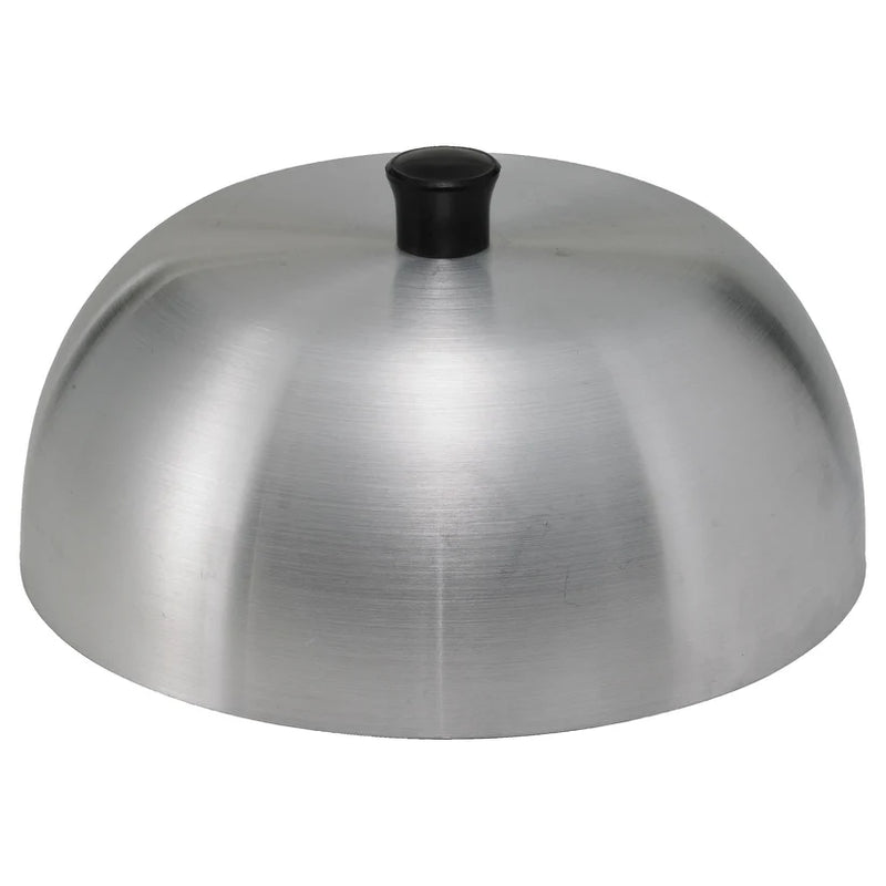 Winco AHC-6 6" Round Aluminum Dome Basting Cover with Black Knob