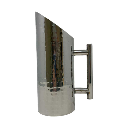 Stainless Steel Water Beverage Jug with Hammered Design and Glossy Finish