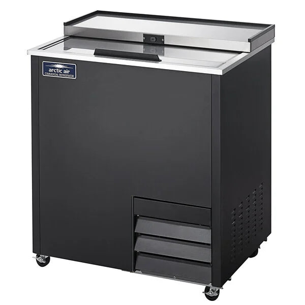 Arctic Air AGF36 36" Black Glass Froster – Commercial Bar Glass & Mug Freezer with Sliding Lid