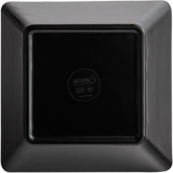 Acopa Rittenhouse 50 oz. Square Black Melamine Bowl