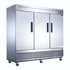 Dukers Reach-Ins Refrigerator D83F 3-Door Commercial Freezer in Stainless Steel