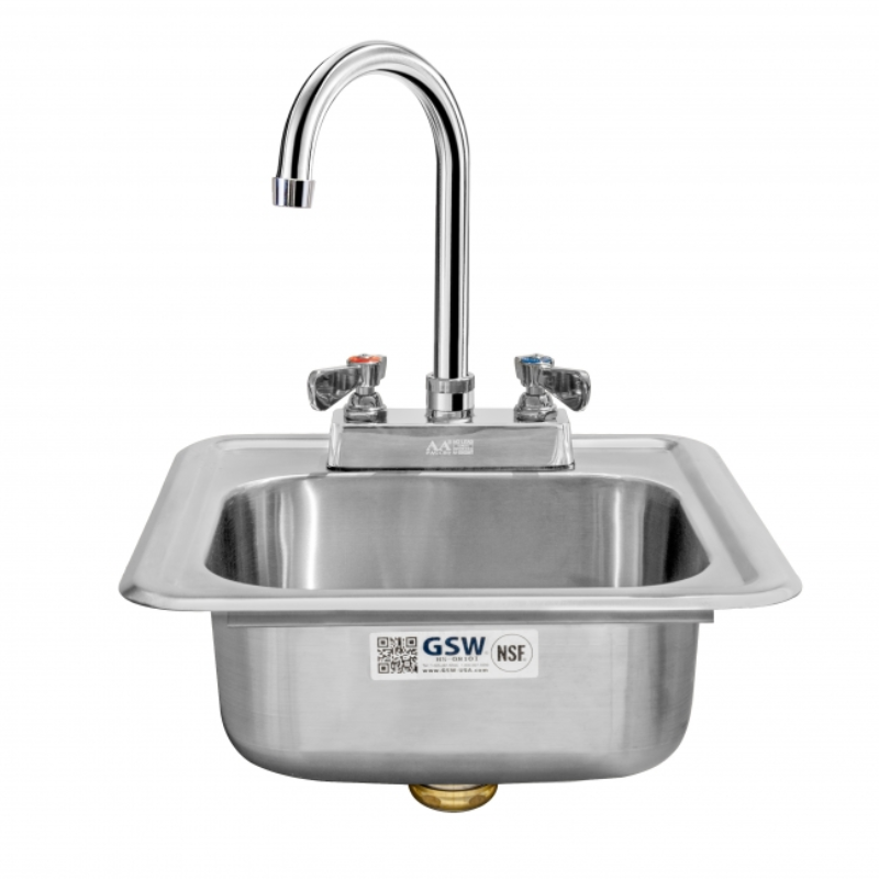 GSW Drop In Hand Sink w/ Lead-free Faucet and Strainer