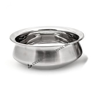 Single Wall Stainless Steel Handi – Traditional Indian Serving Bowl for Curries & Rice