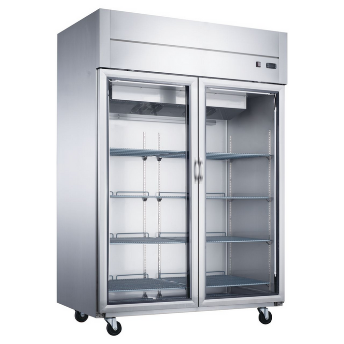 Dukers Reach-Ins Refrigerator D55AF-GS2 Top Mount Glass 2-Door Commercial Reach-in Freezer