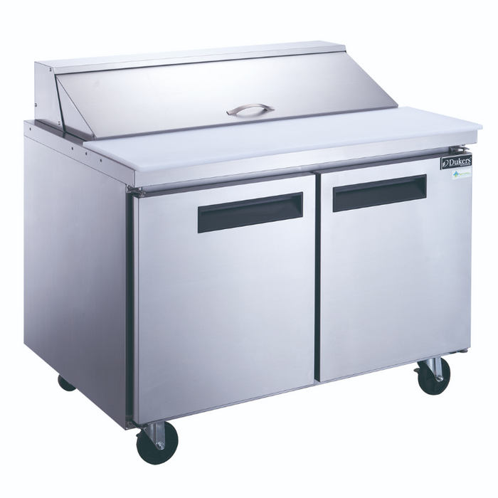 Dukers Food Prep Table Refrigerator DSP48-12-S2 2-Door Commercial Food Prep Table Refrigerator in Stainless Steel