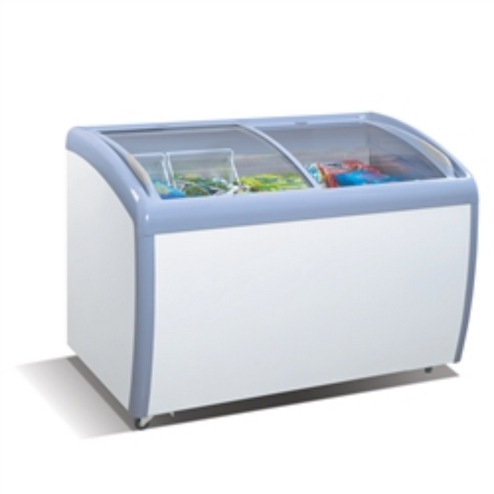 MMF-9112 Angle Curved Top Chest Freezer (Glass Arc Lid)