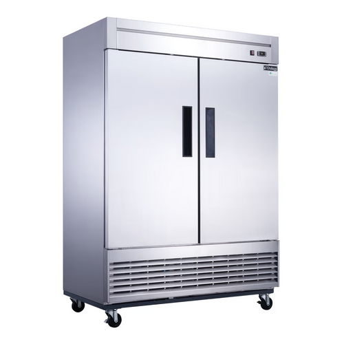 Dukers Reach-Ins Refrigerator D55F 2-Door Commercial Freezer in Stainless Steel