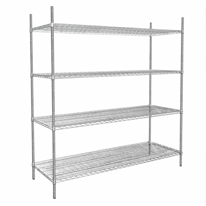 GSW 24"W Chrome Plated Heavy Duty Commercial-Grade Wire Shelving