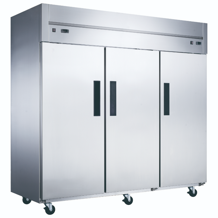 Dukers Reach-Ins Refrigerator D83ARF Top Mount Dual Zone 3-Door Commercial Reach-in Refrigerator & Freezer