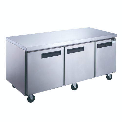 Dukers Undercounter Refrigerator DUC72R 3-Door Undercounter Commercial Refrigerator in Stainless Steel