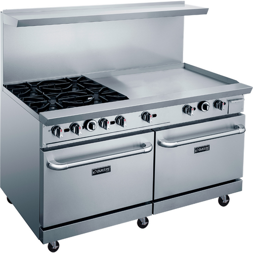 Dukers Range Ovens DCR60-4B36GM 60″ Gas Range with Four (4) Open Burners & 36″ Griddle
