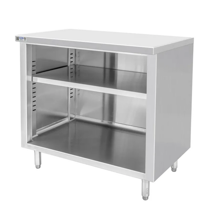 GSW Cabinets Flat Top Enclosed Work Table - No Door