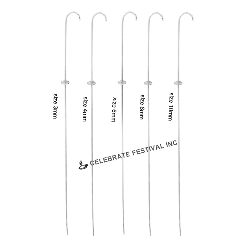 Stainless Steel BBQ SKEWERS - SQUARE (RECTANGLE), Options 3,4,6,8 & 10 MM thickness with STOPPER