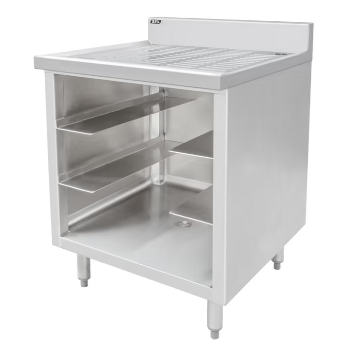 GSW Cabinets Stainless Steel Glass Rack Storage Cabinet