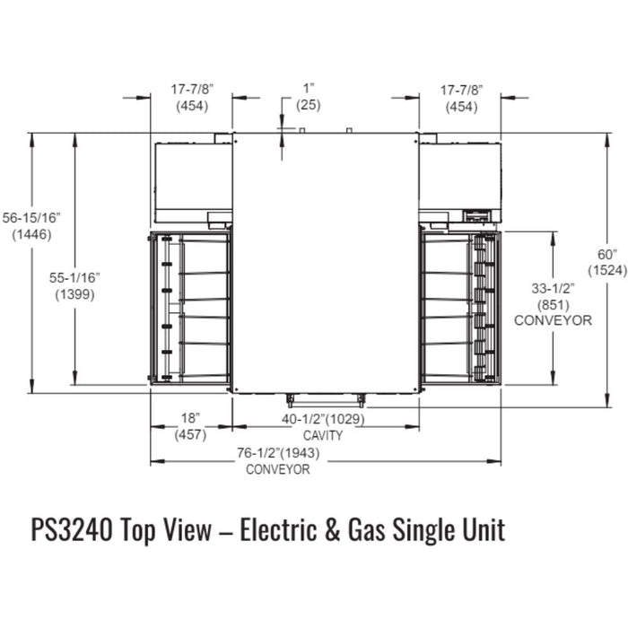 Middleby Marshall PS3240 Traditional Impingement Conveyor – 40″ Cook Chamber - Single/Double/Triple Stack options Available