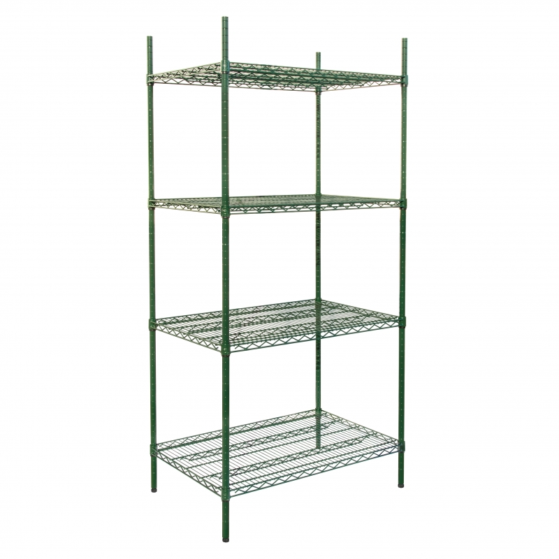 GSW 14"W Green Epoxy Coating Heavy Duty Commercial-Grade Wire Shelving