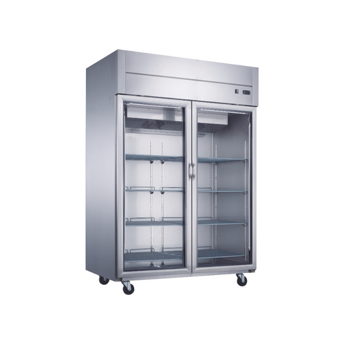 Dukers Reach-Ins Refrigerator D55AR Commercial 2-Door Top Mount Refrigerator in Stainless Steel