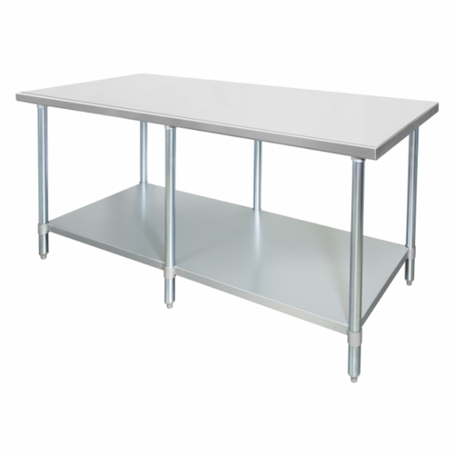 GSW Economy Work Table - Stainless Steel Top, Galvanized Undershelf