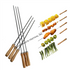 BBQ Skewers for Kabob/ Tikka, Square/ Rectangle Shape with Stopper : Appx 30" Long and Thickness Options 4, 6. 8 or 10 mm - Stainless Steel with Wooden Handle