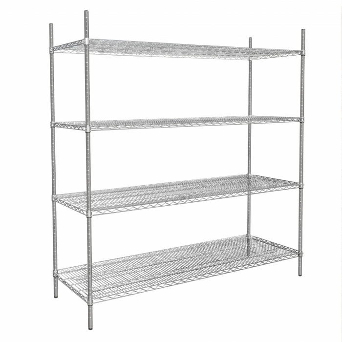 GSW 14"W Chrome Plated Heavy Duty Commercial-Grade Wire Shelving