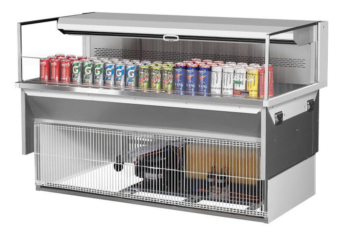 Turbo Air TOM-60L-UF-W(B)-1SI-N Drop-In Horizontal Open Display Case, 8.0 cu. ft.