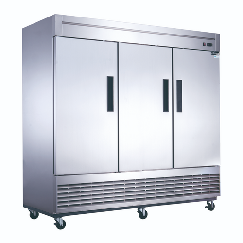 Dukers Reach-Ins Refrigerator D83R 3-Door Commercial Refrigerator in Stainless Steel