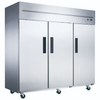 Dukers Reach-Ins Refrigerator D83AF Commercial 3-Door Top Mount Freezer in Stainless Steel