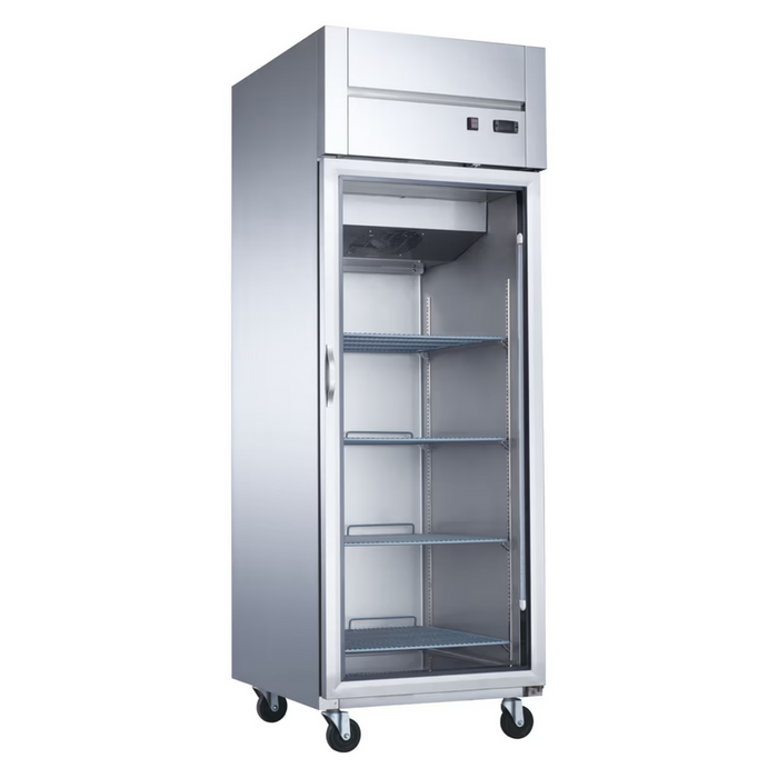 Dukers Reach-Ins Refrigerator D28AR-GS1 Top Mount Single Glass Door Commercial Reach-in Refrigerator