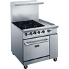 Dukers Range Ovens DCR36-4B12GM 36″ Gas Range with Four (4) Open Burners & 12″ Griddle