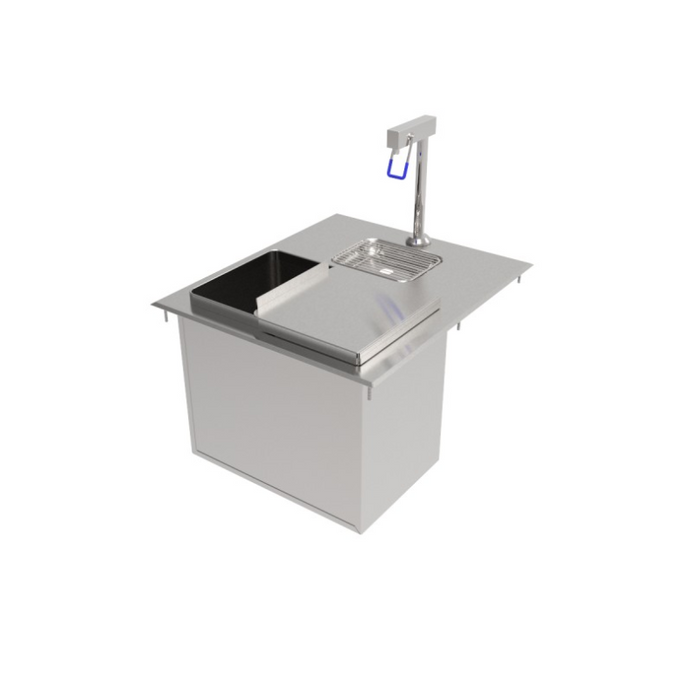 Stainless Steel Drop-in Ice Bin w/ Water Station