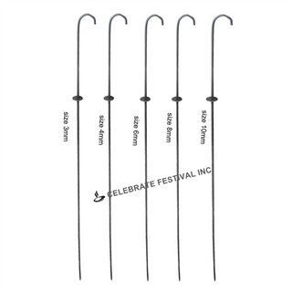 Mild Steel (Iron) BBQ SKEWERS - ROUND, Options 3,4,6,8 & 10 MM thickness with STOPPER
