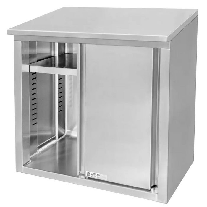 GSW Cabinets Stainless Steel Slope Top Wall Cabinets - Sliding Doors