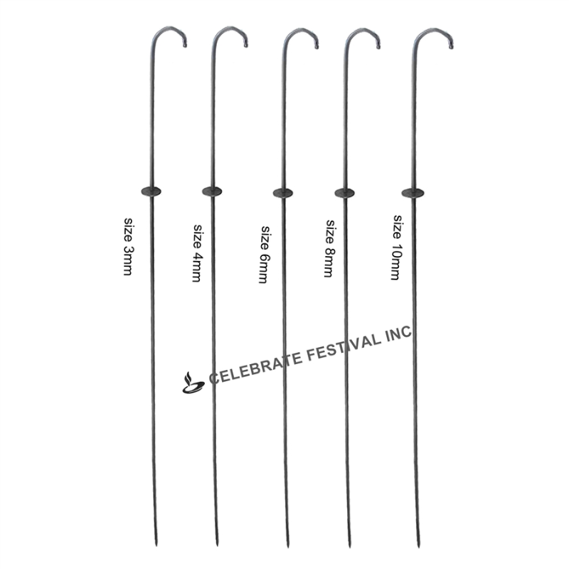 Mild Steel (Iron) BBQ SKEWERS - SQUARE (RECTANGLE), Options 3,4,6,8 & 10 MM thickness with STOPPER