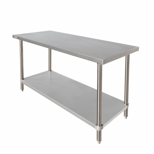 GSW Commercial Work Table - Stainless Steel Top, Galvanized Undershelf