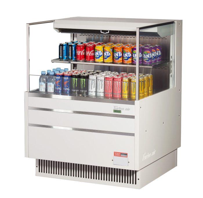 Turbo Air TOM-36L-UF-W(B)-2S-N Horizontal Open Display Merchandiser, 7.5 cu. ft.