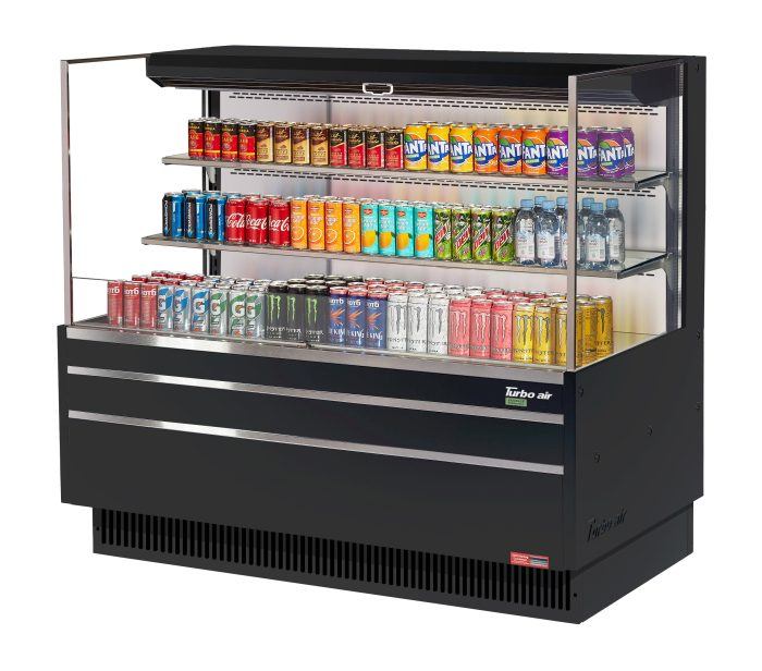 Turbo Air TOM-60L-UF-W(B)-3S-N Horizontal Open Display Merchandiser, 19.3 cu. ft.