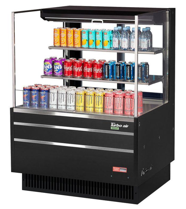 Turbo Air TOM-36L-UFD-W(B)-3S-N Horizontal Open Display Merchandiser, 11.1 cu. ft.