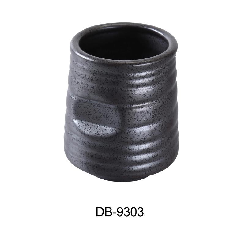 Yanco DB-9303 Diamond Black Collection 3.125″ Tea Cup 10 oz,Matte Glaze (3Dz)