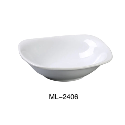 Yanco ML-2406 6 1/2" X 1 3/4" Square Bowl With Rounded Corner, Super White, High Quality Porcelain 12 Oz, Pack of 36 (3 Dz)