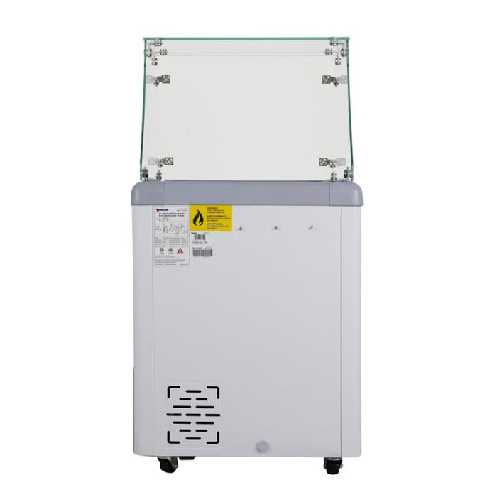 Omcan FR-CN-0005 26″ Four Pan Gelato Dipping Cabinet with Flat Sneeze Guard and Pans