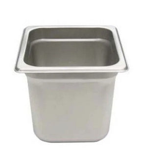 Adcraft 200S6 Deli Pan, Sixth Size, 6 Inch Deep, Stainless Steel