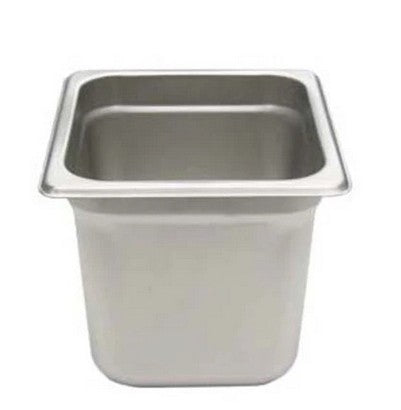 Adcraft 200S6 Deli Pan, Sixth Size, 6 Inch Deep, Stainless Steel