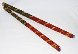 Bandhani Dandiya: Beautiful Multi Colored Wooden Sticks, Handmade traditional product. Available in a Pack that contains 10, 20, 50, 100 pairs - wholesale pricing