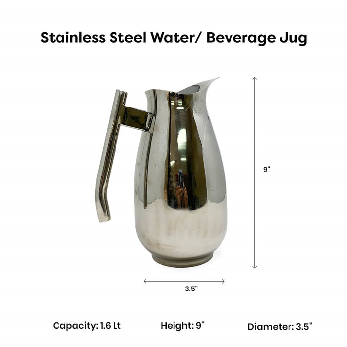 Stainless Steel Water/Beverage Jug/Pitcher-Monarch Pitcher Without Ice Catcher