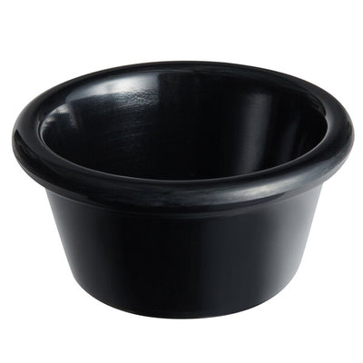 Acopa 2 oz. Black Smooth Melamine Ramekin - 12/Case
