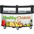 Cambro Commercial Mobile Vending Cart with Safety Sneeze Guard, Five Food Pan Wells and Customizable Display Panel