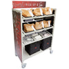 Cambro Camshelving Premium Flex Station Mobile Shelving Unit with Dual Accessory Rails 48" x 24" x 67" – Speckled Gray