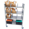 Cambro Camshelving Premium Flex Station Mobile Shelving Unit with Triple Accessory Rails 48" x 24" x 67" – Speckled Gray