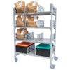 Cambro Camshelving Premium Flex Station Mobile Shelving Unit with Five Accessory Rails 24" X 48" X 75"– Speckled Gray